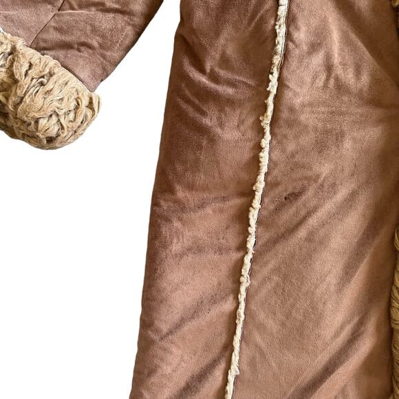 Gallery Women’s Vintage Penny Lane Fur Sherpa Lined Long Brown Maxi Coat Sz XL - Picture 11 of 16